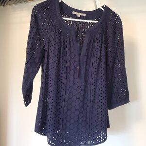Daniel Rainn Wilcox Smock Detail Top, Navy, XS